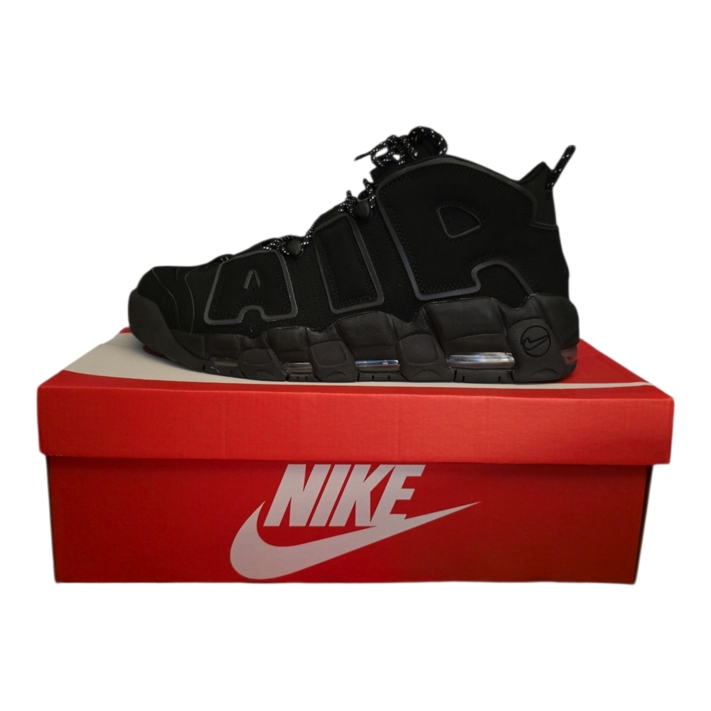 NIKE AIR MORE UPTEMPO Black Reflective Sneakers SIZE 13